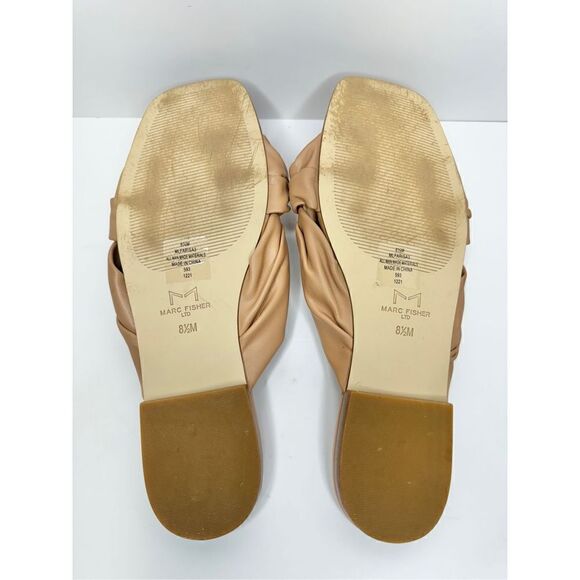 Marc Fisher Sandals Womens Size 8.5 Tan Square Open Toe Knot Detail - Picture 10 of 10